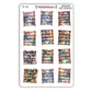 Watercolour Large Bookshelves Deco Sticker Sheet