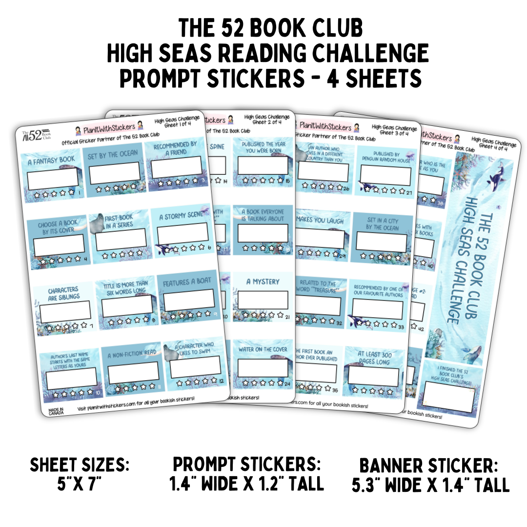 High Seas - The 52 Book Club Reading Challenge Prompt Sticker Set
