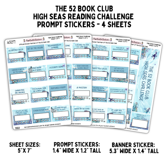 High Seas - The 52 Book Club Reading Challenge Prompt Sticker Set