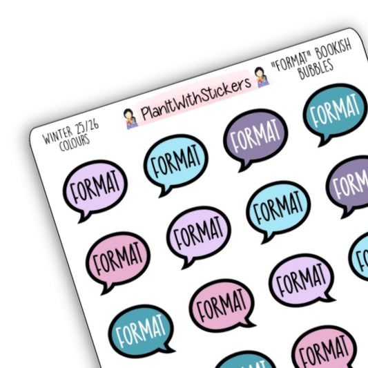 "Format" Bookish Bubbles Review Sticker- Winter 2025 Bookish Collection