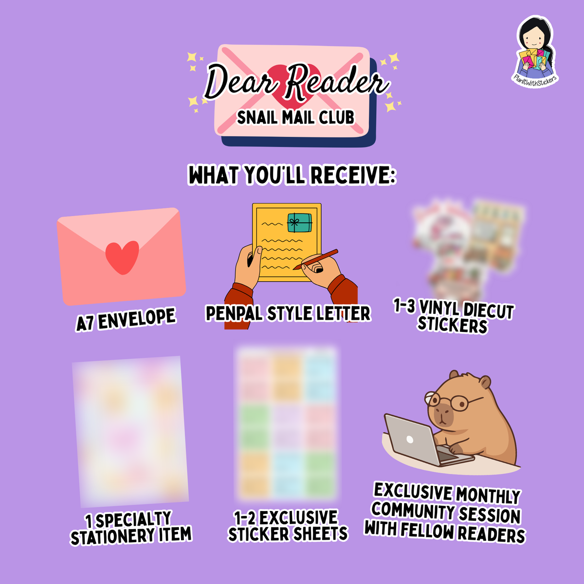 Dear Reader Monthly Snail Mail Club | Free Shipping (October)