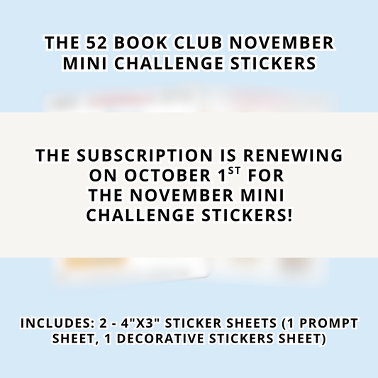 The 52 Book Club Mini Challenge Sticker Subscription - November