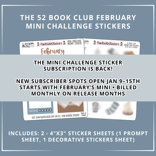 The 52 Book Club Mini Challenge Sticker Subscription - February Mini Challenge