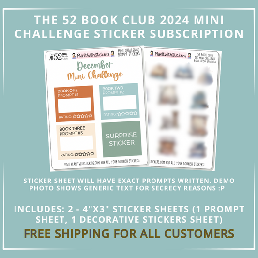 The 52 Book Club Mini Challenge Sticker Set (FREE SHIPPING)