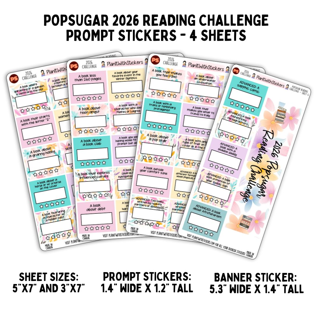 2026 Popsugar Reading Challenge Prompt Sticker Set