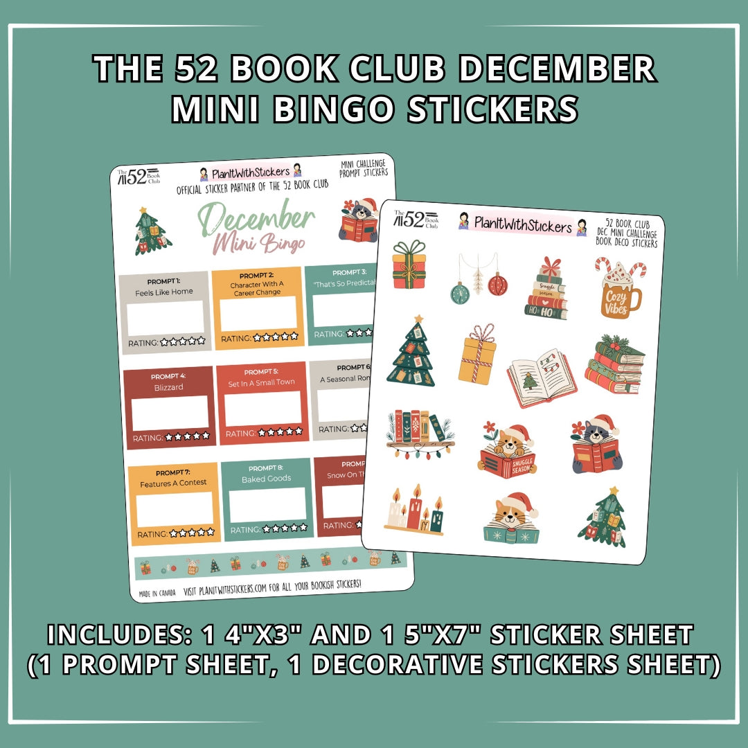 The 52 Book Club Mini Challenge/Bingo Sticker Set - December 2025