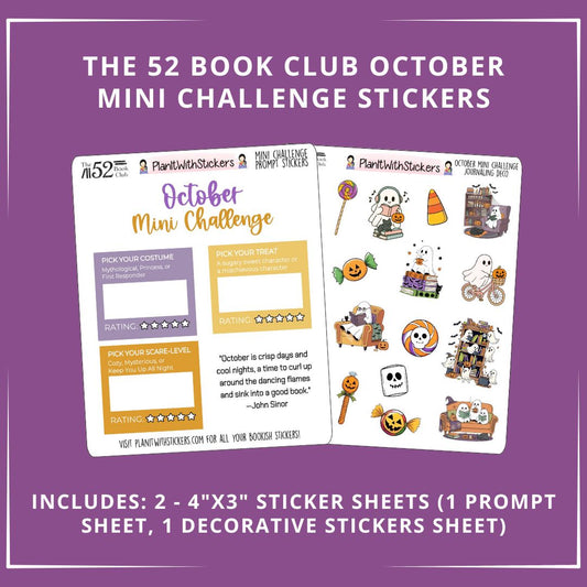 The 52 Book Club Mini Challenge Sticker Set - October 2025