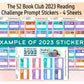 2024 - The 52 Book Club Reading Challenge Prompt Stickers for Reading Planners and Reading Journals