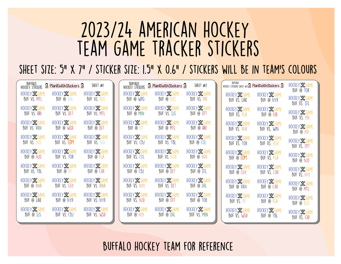 American Hockey Team - 2024/25 - Hockey Game Tracker Stickers [NO DISCOUNT CODES PLEASE]