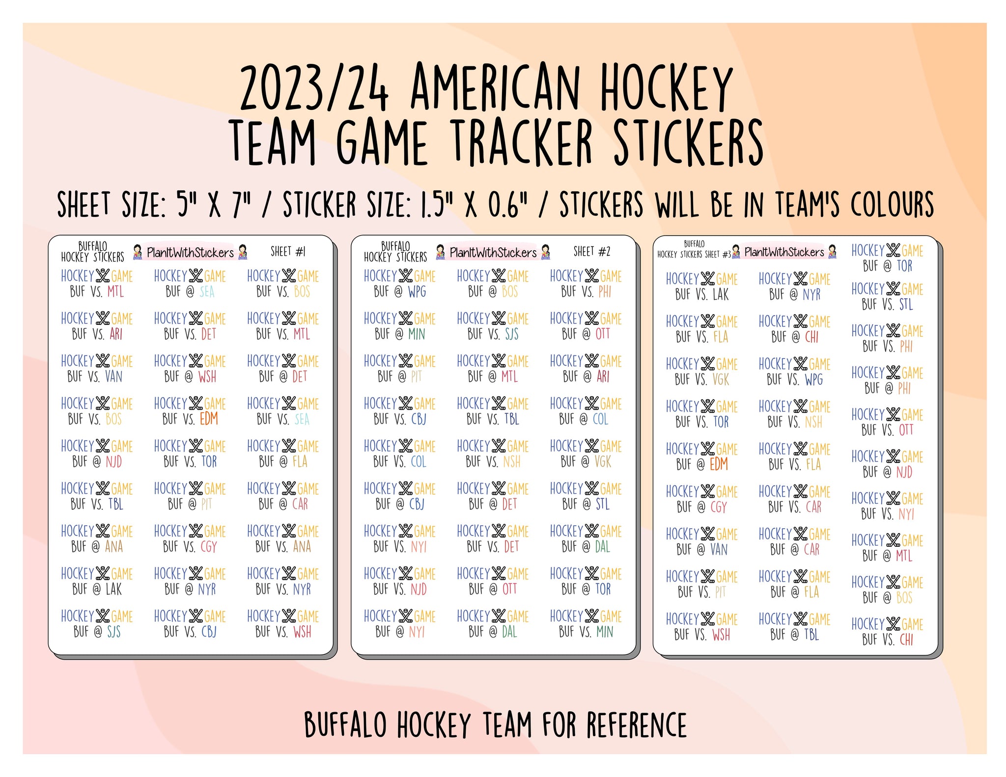American Hockey Team - 2023/24 - Hockey Game Tracker Stickers [NO DISCOUNT CODES PLEASE]
