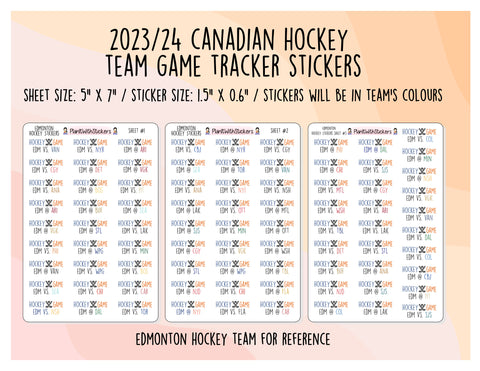 Canadian Hockey Team - 2023/24 - Hockey Game Tracker Stickers [NO DISCOUNT CODES PLEASE]