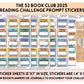 2025 - The 52 Book Club Reading Challenge Prompt Sticker Set for Planners and Journals