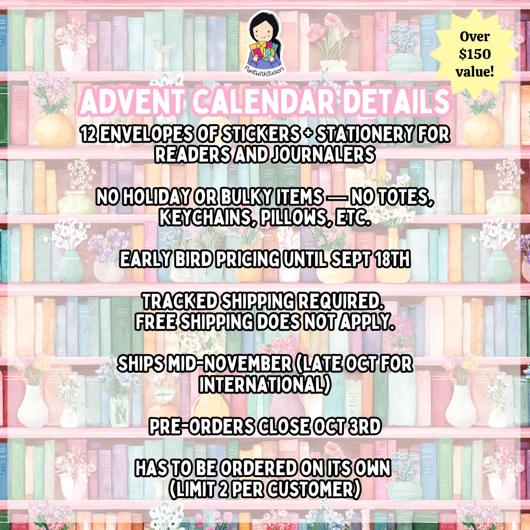 EARLY BIRD PREORDER - 12 Days Bookish Advent Calendar (No Discounts, Please Read Description!)