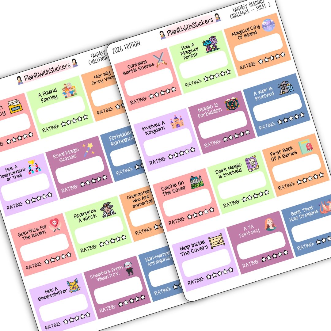 2026 Fantasy Reading Challenge Stickers