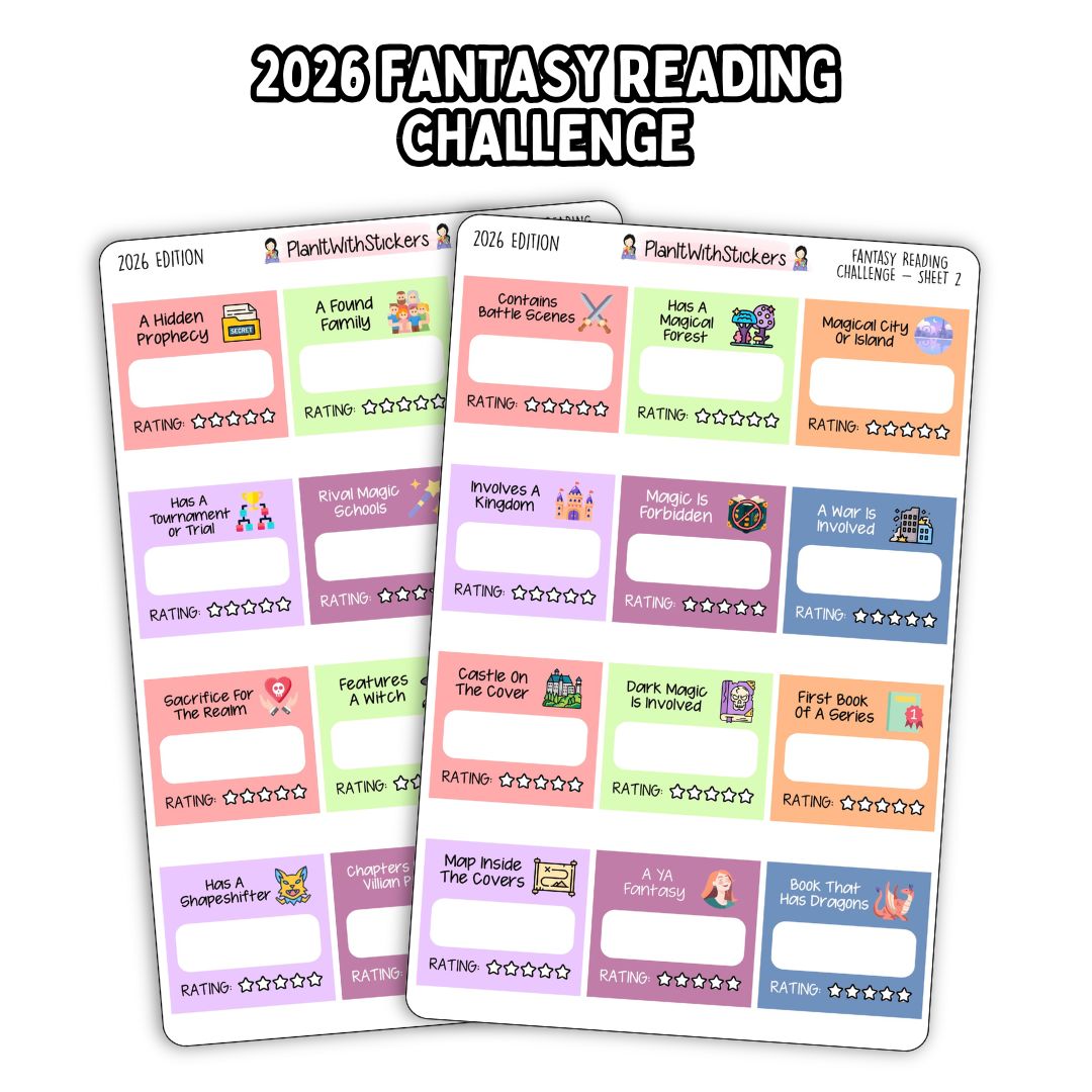 2026 Fantasy Reading Challenge Stickers