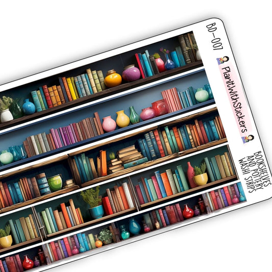 Bookshelves and Pottery Washi Strips - Long Strips