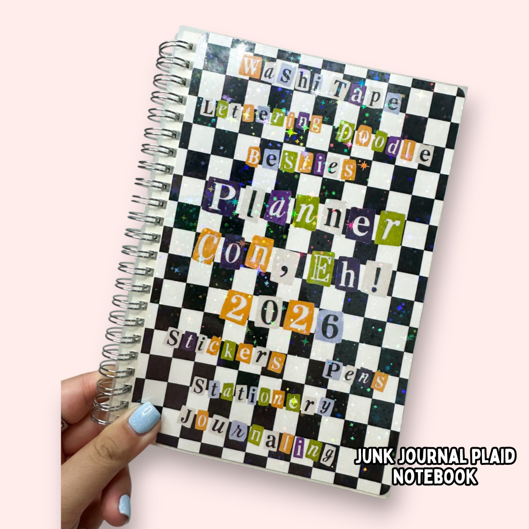 Planner Con, Eh! 2026 – Junk Journal Plaid Notebook/Journal (Pre-Order)