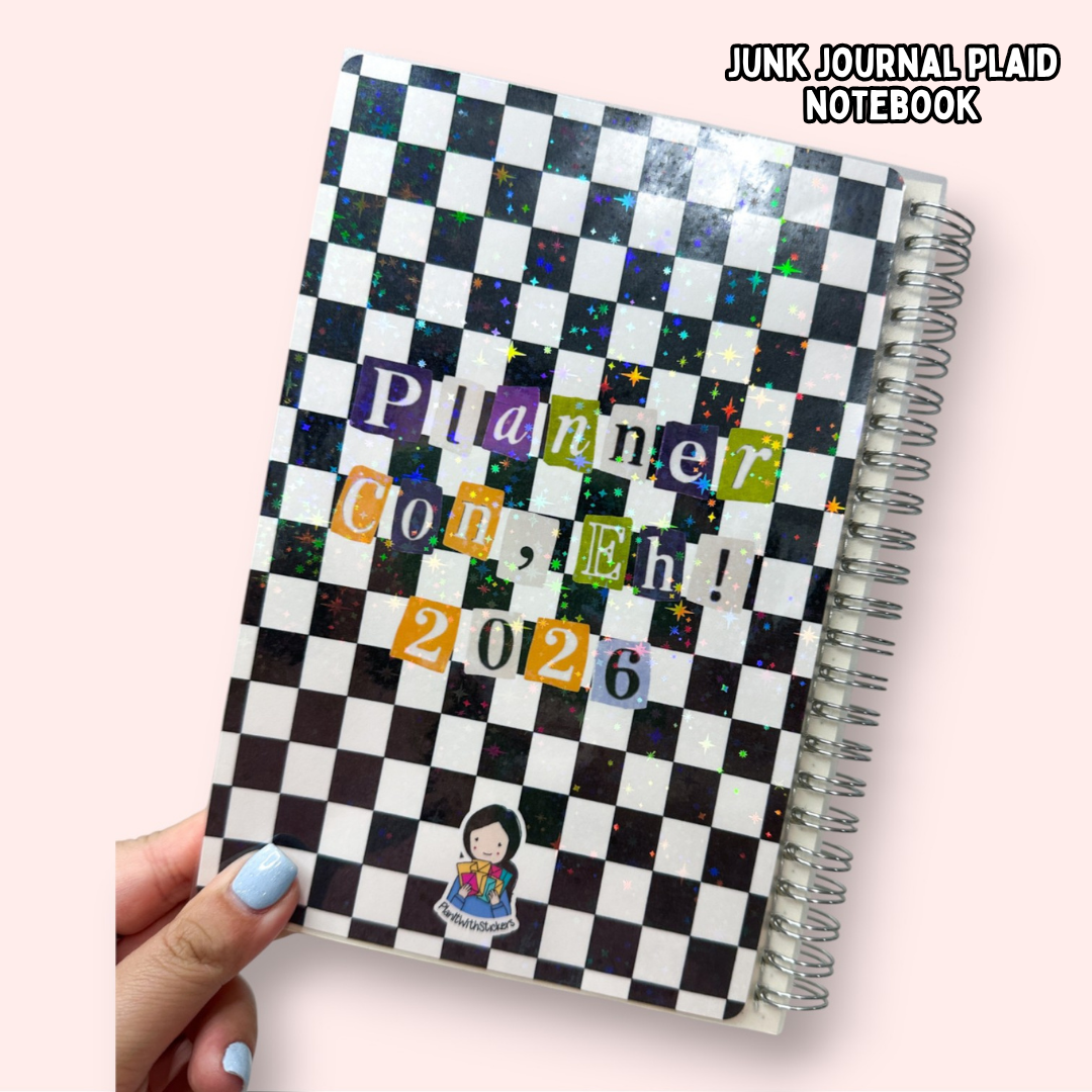 Planner Con, Eh! 2026 – Junk Journal Plaid Notebook/Journal (Pre-Order)