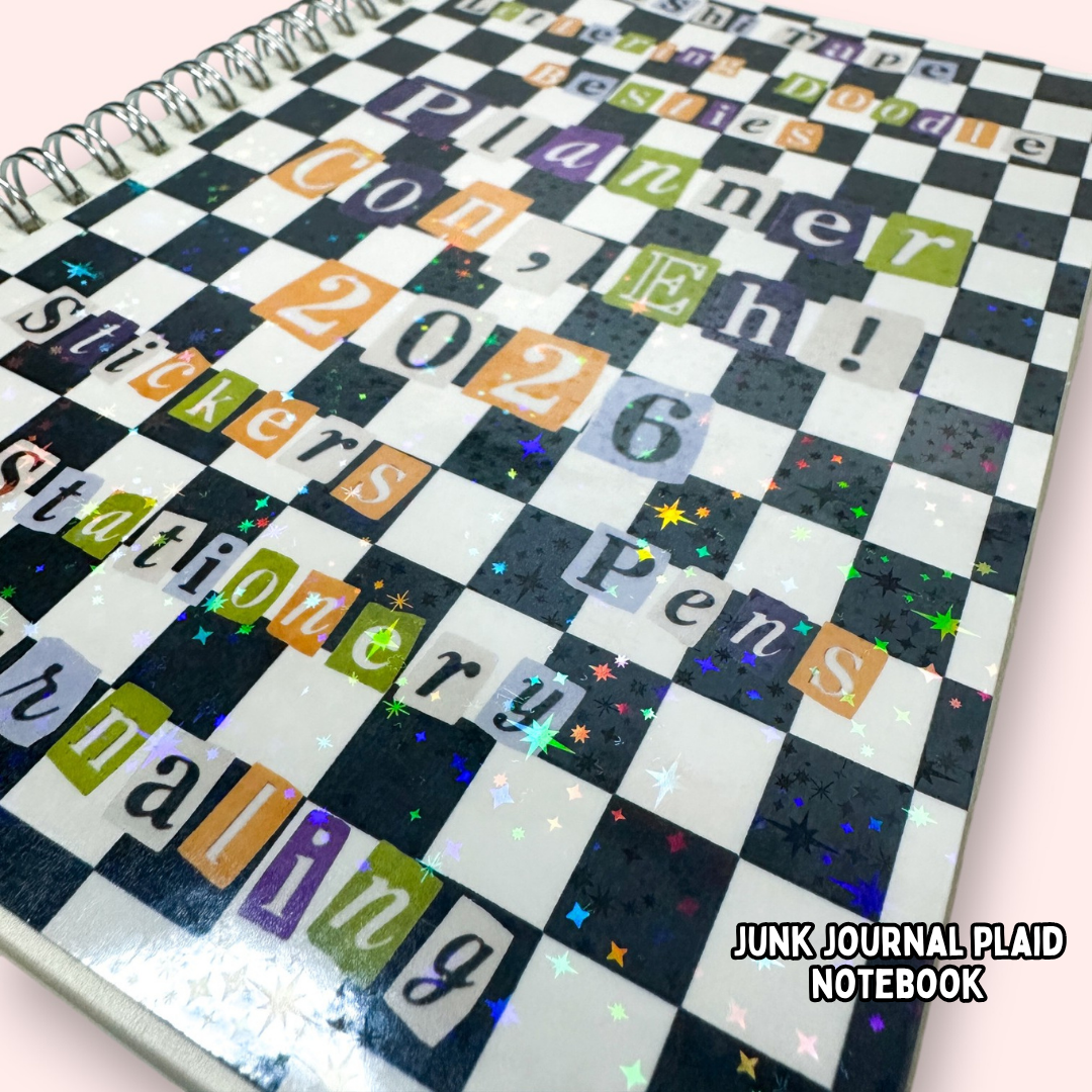 Planner Con, Eh! 2026 – Junk Journal Plaid Notebook/Journal (Pre-Order)