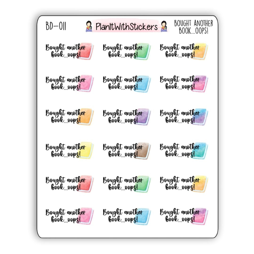 Bought Another Books... Oops! Bookish Icon Sticker