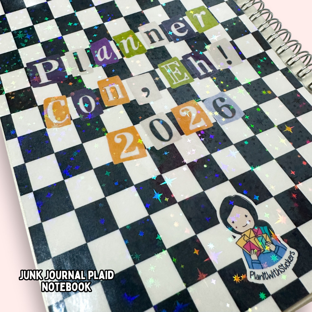 Planner Con, Eh! 2026 – Junk Journal Plaid Notebook/Journal (Pre-Order)