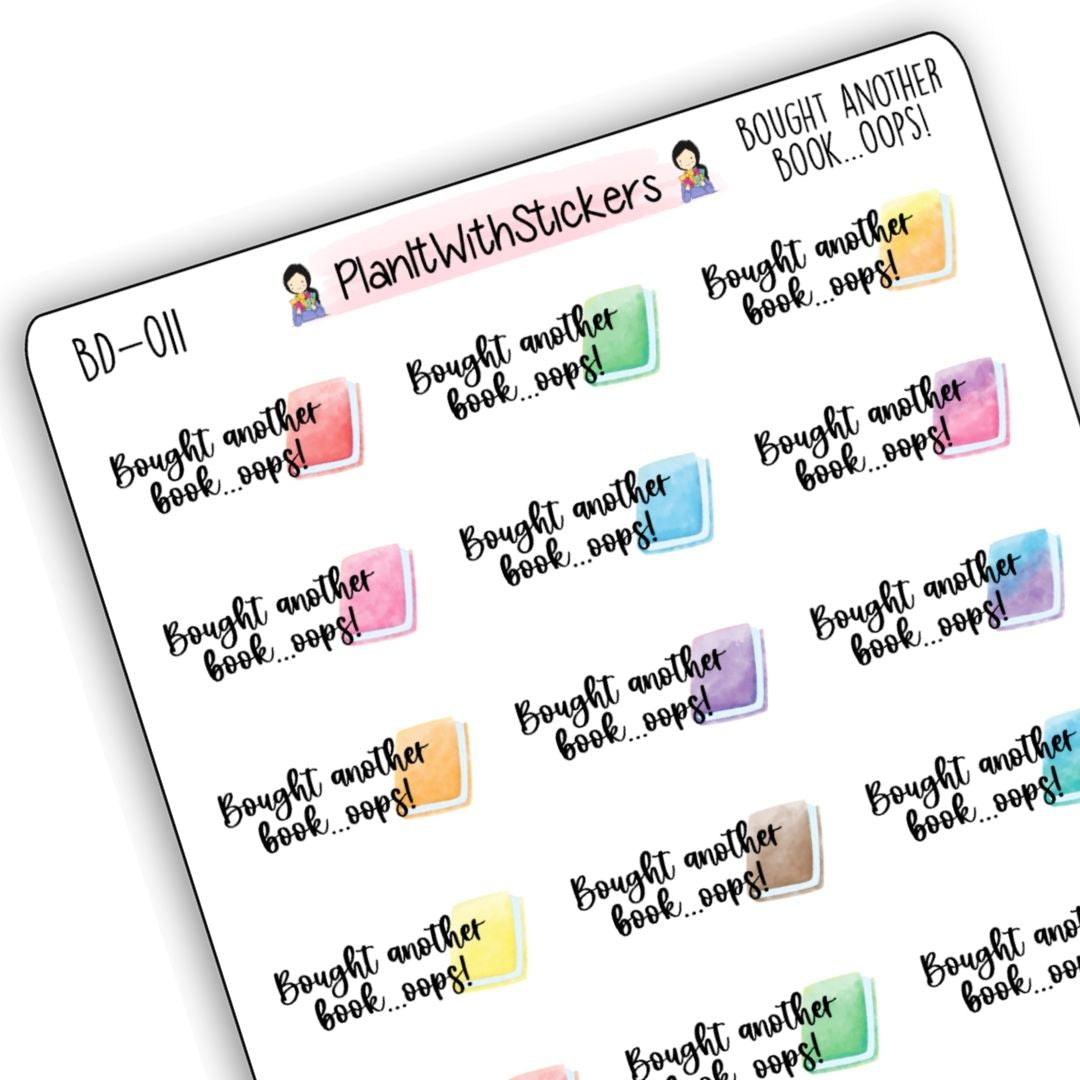 Bought Another Books... Oops! Bookish Icon Sticker