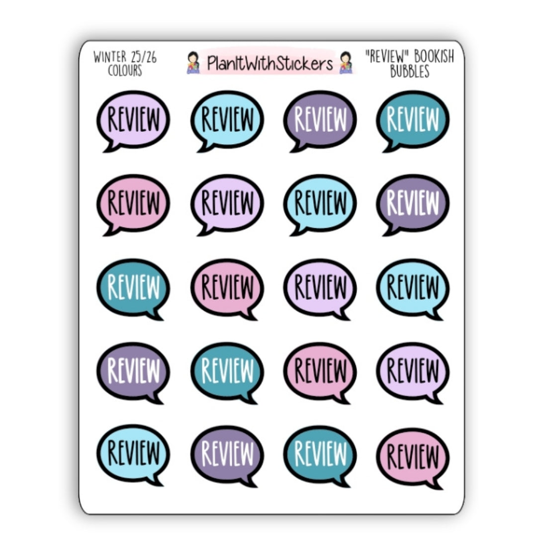 "Rating" Bookish Bubbles Book Review Sticker - Winter 2025 Bookish Collection