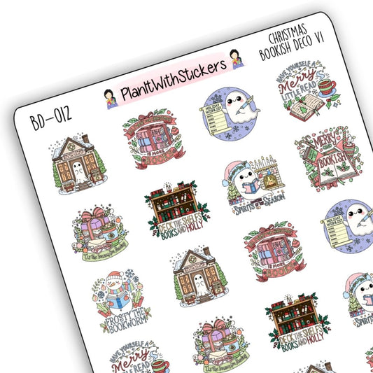 Christmas Bookish Deco Stickers Version 1