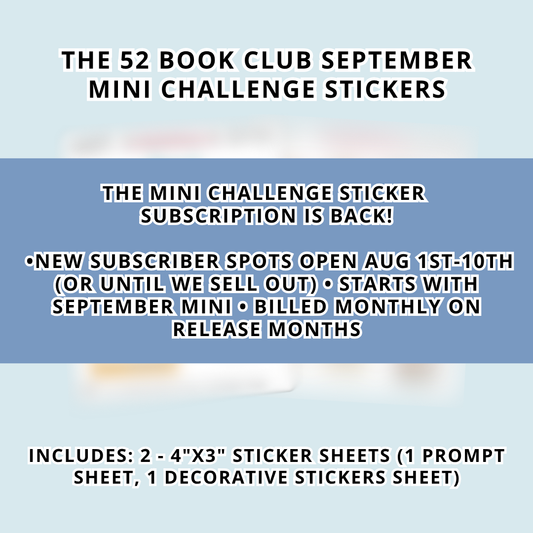 The 52 Book Club Mini Challenge Sticker Subscription - September