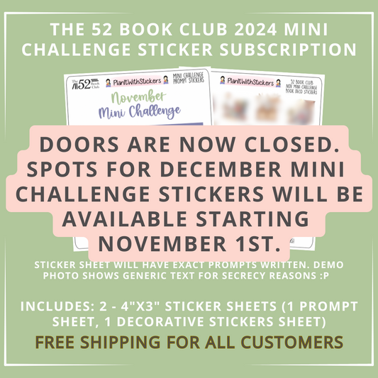 The 52 Book Club Mini Challenge Sticker Subscription (FREE SHIPPING)