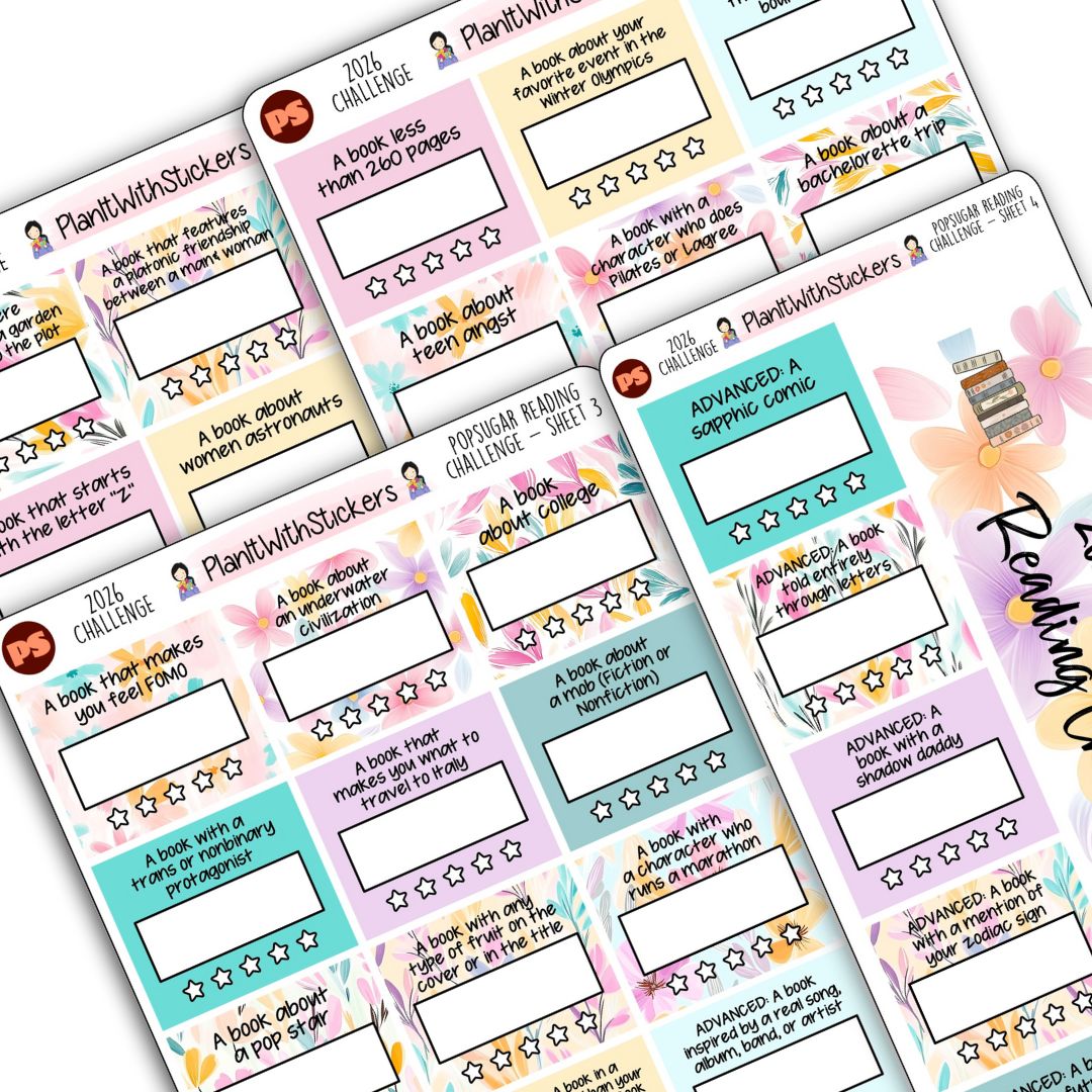 2026 Popsugar Reading Challenge Prompt Sticker Set