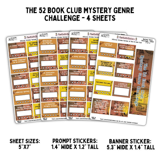 The 52 Book Club's Mystery Genre Reading Challenge Sticker Set