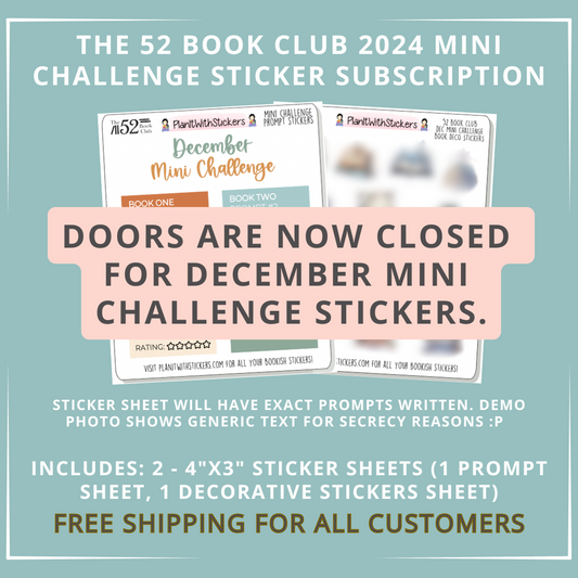 The 52 Book Club Mini Challenge Sticker Set (FREE SHIPPING)