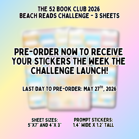 PRE-ORDER: The 52 Book Club's Beach Read Challenge (Summer 2026) Prompt Stickers
