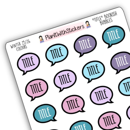 "Title" Bookish Bubbles Reading Sticker- Winter 2025 Bookish Collection
