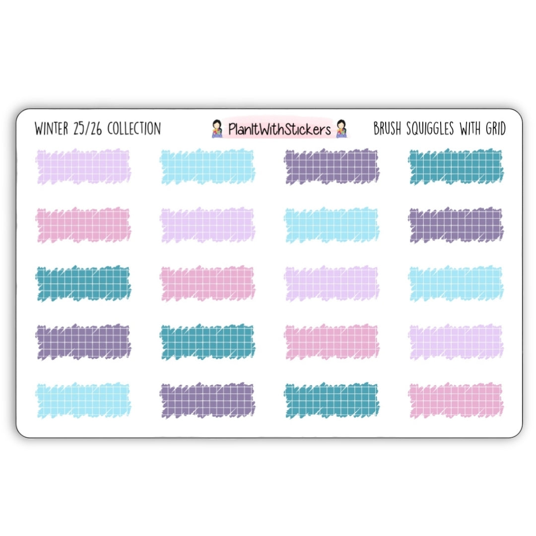 Brush Squiggles with Grid - Winter 2025 Colours