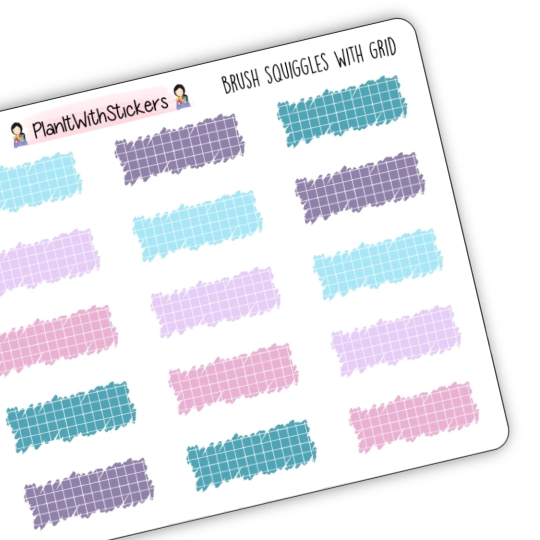 Brush Squiggles with Grid - Winter 2025 Colours