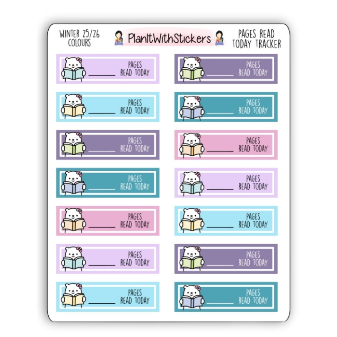 Pages Read Tracker Sticker - Winter 2025 Bookish Collection