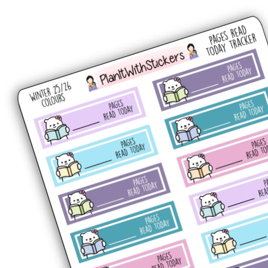 Pages Read Tracker Sticker - Winter 2025 Bookish Collection