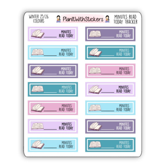 Minutes Read Tracker Sticker - Winter 2025 Bookish Collection