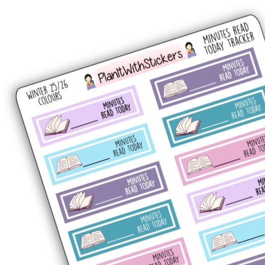Minutes Read Tracker Sticker - Winter 2025 Bookish Collection