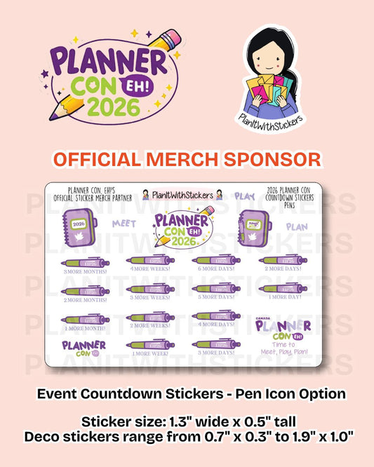 Planner Con, Eh! 2026 Conference Countdown Stickers