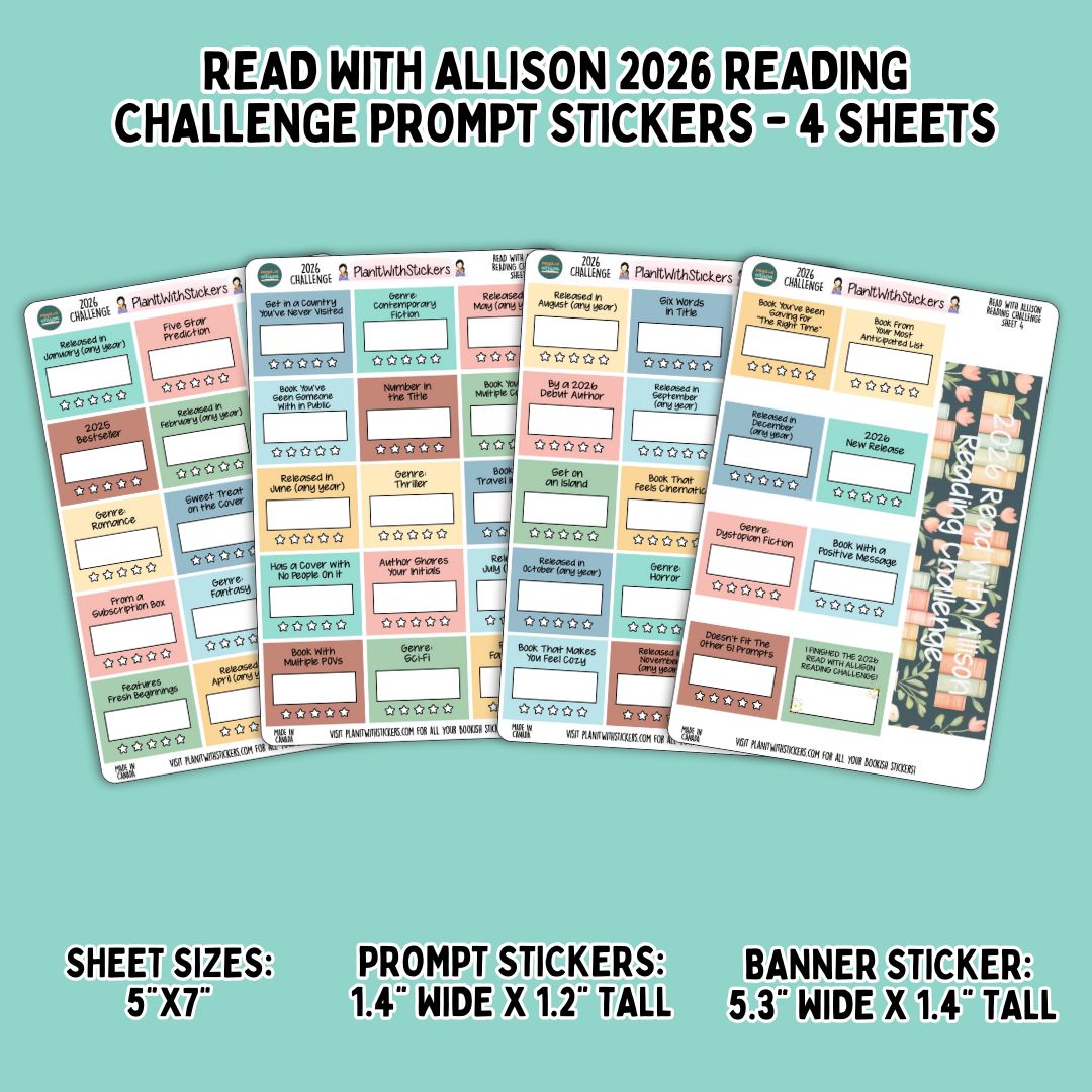 2026 Read With Allison Reading Challenge Prompt Sticker Set