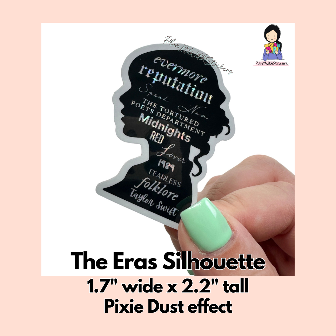 The Eras Silhouette Ta*lor Sw*ft Reading Bookish Vinyl Diecut Sticker