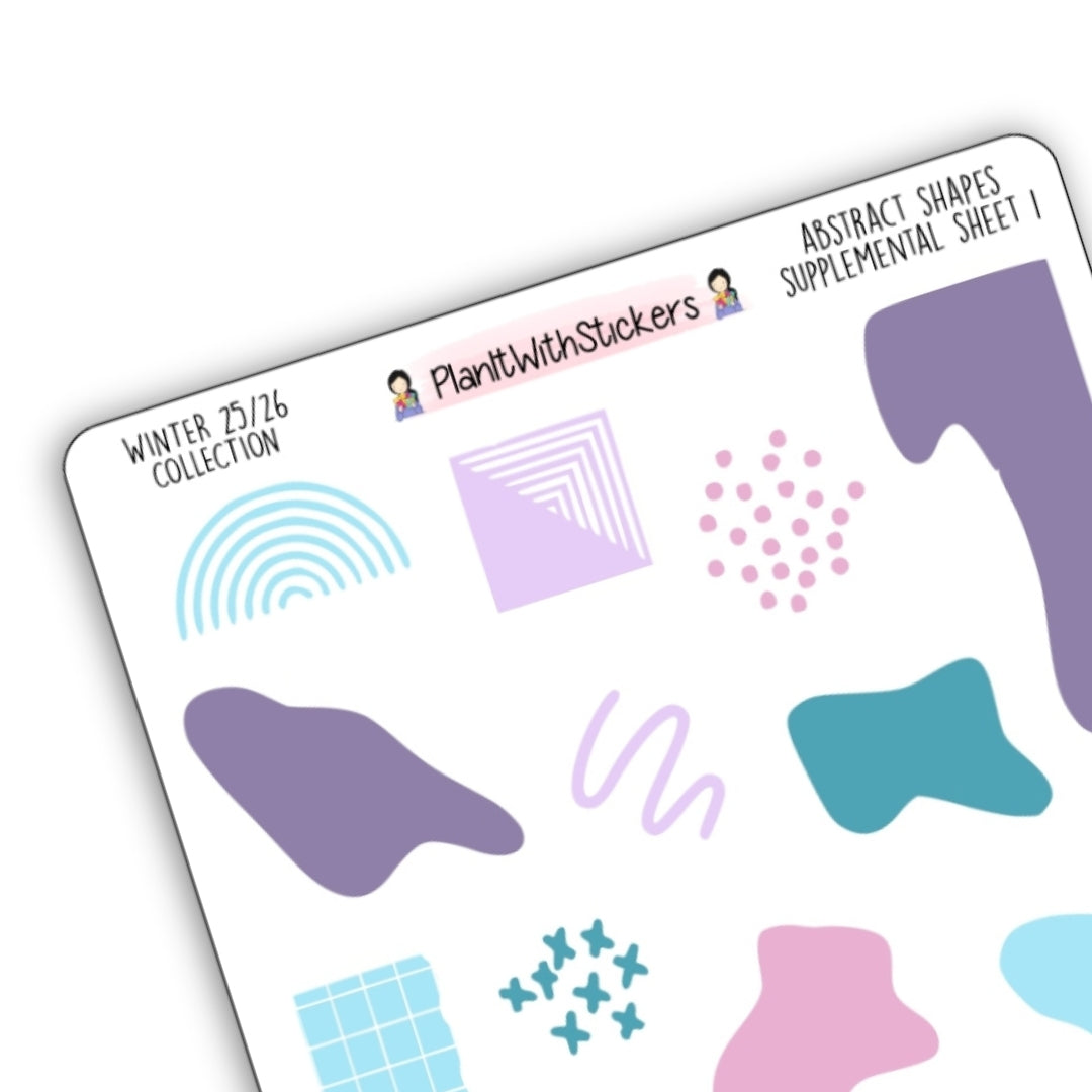 Abstract Shapes Supplemental Stickers - Winter 2025 Colours (2 sheets available)