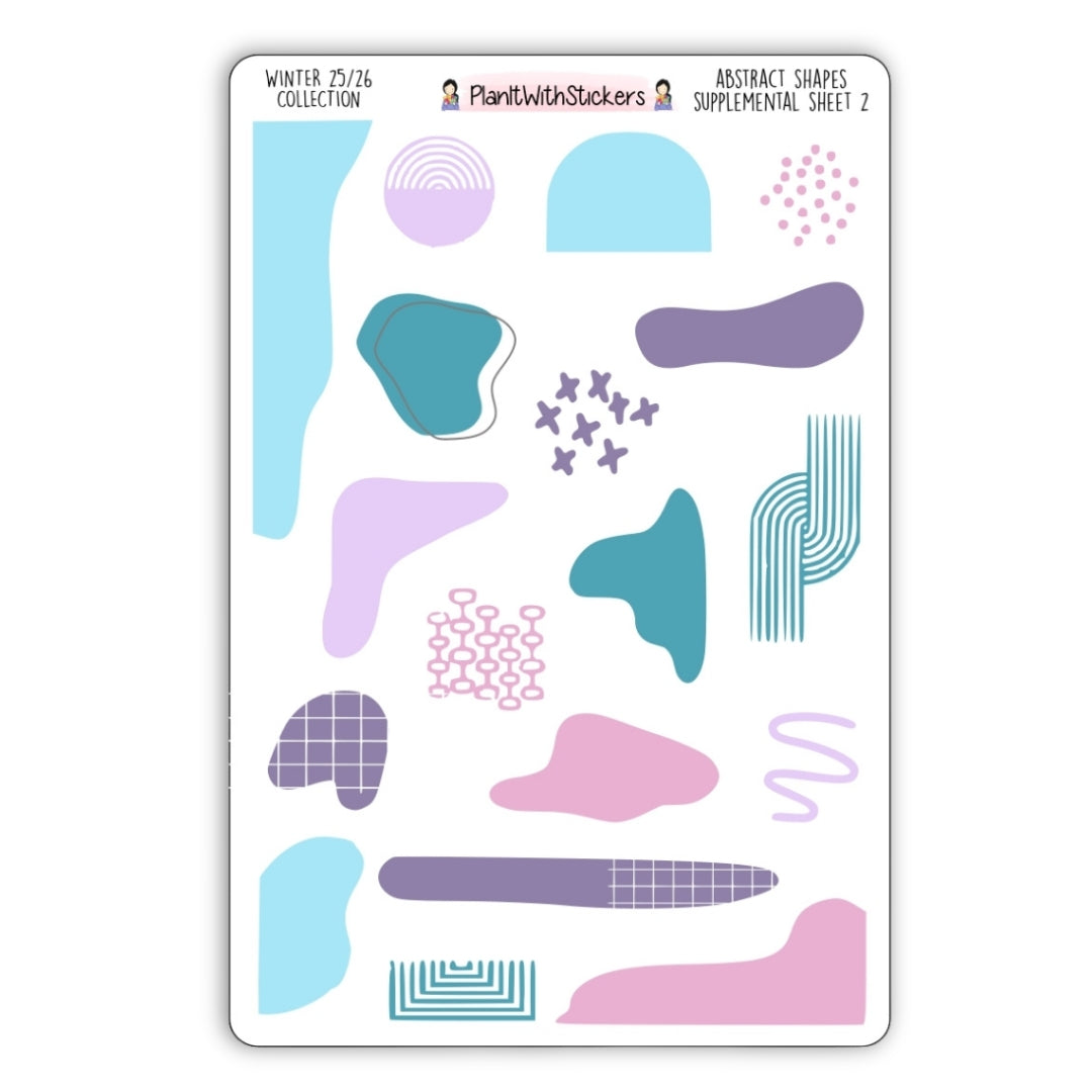 Abstract Shapes Supplemental Stickers - Winter 2025 Colours (2 sheets available)