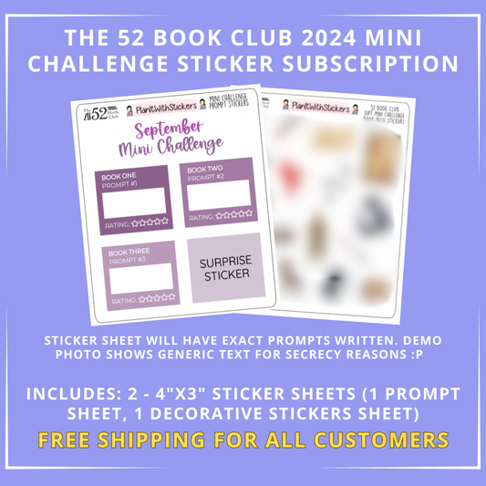 COPY DO NOT USE The 52 Book Club Mini Challenge Sticker Subscription (FREE SHIPPING) (Copy)