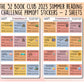 The 52 Book Club 2023 Summer Reading Challenge Prompt Stickers