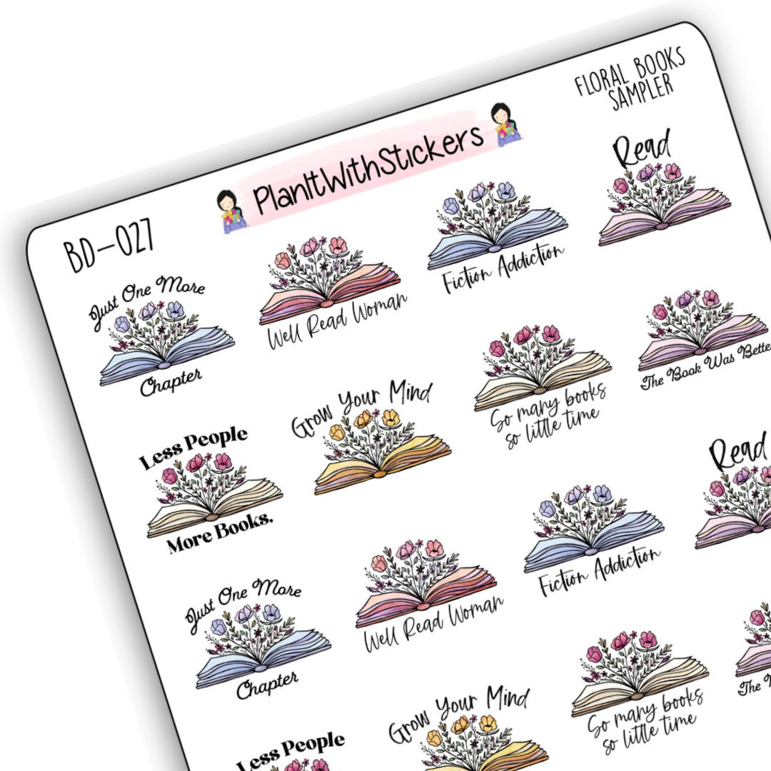 Floral Book Sticker Sampler Sheet – PlanItWithStickers