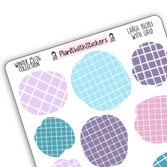 Large Blobs with Grid - Winter 2025 Colours